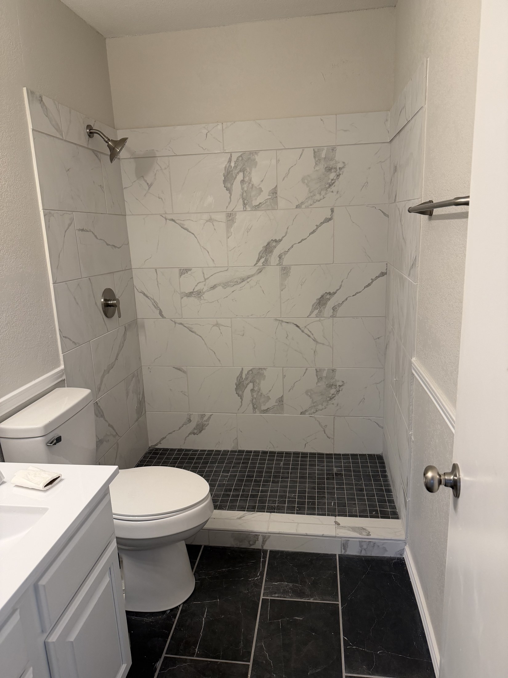 Westlake bathroom renovation with walk-in shower by Capatina Builders